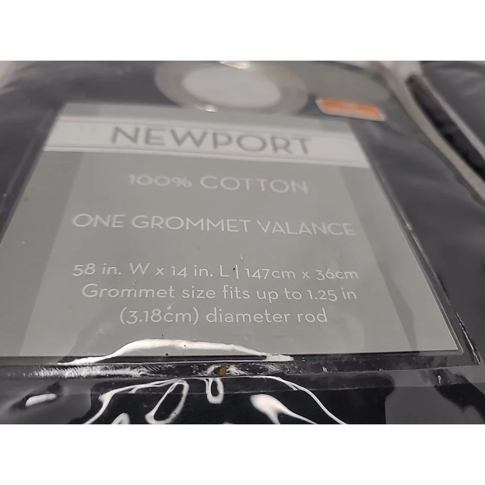Newport Grommet Valance Set Black 58